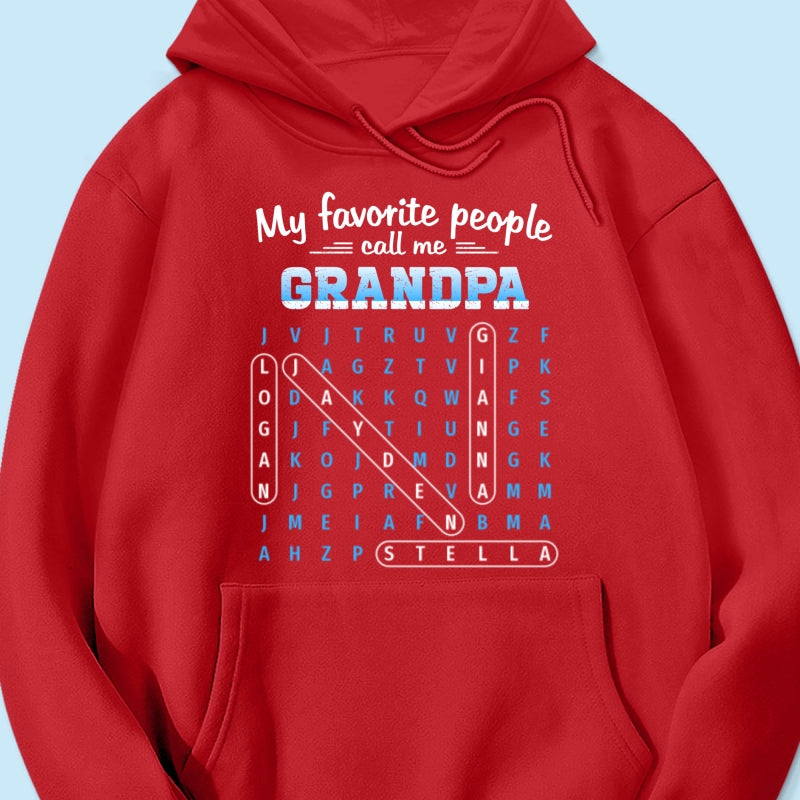 My Favorite People Call Me Grandpa Dad Word Search Puzzle - Personalized Shirt - Gift For Grandpa, Dad
