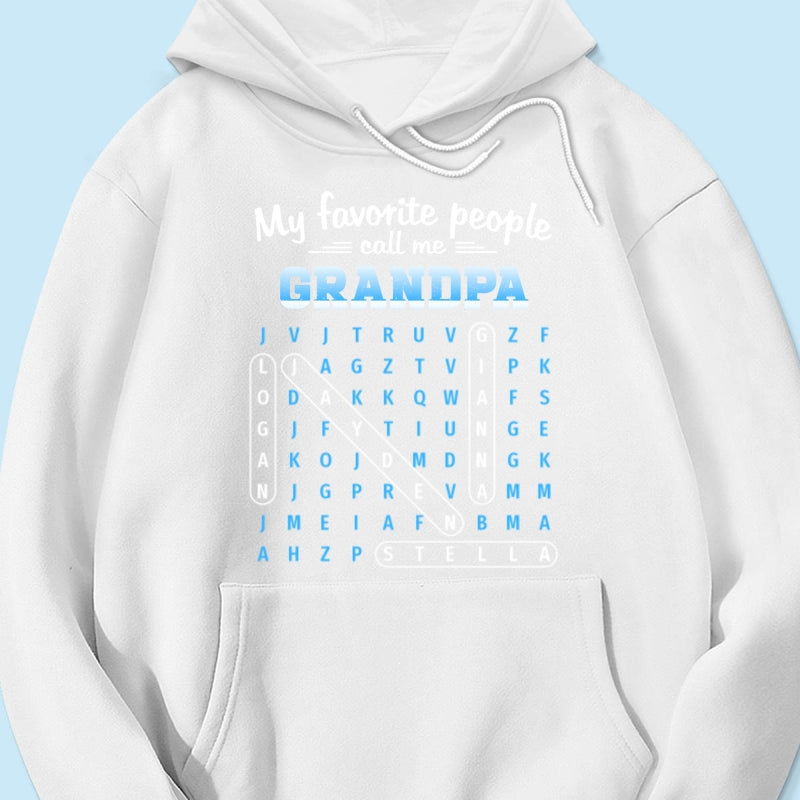 My Favorite People Call Me Grandpa Dad Word Search Puzzle - Personalized Shirt - Gift For Grandpa, Dad