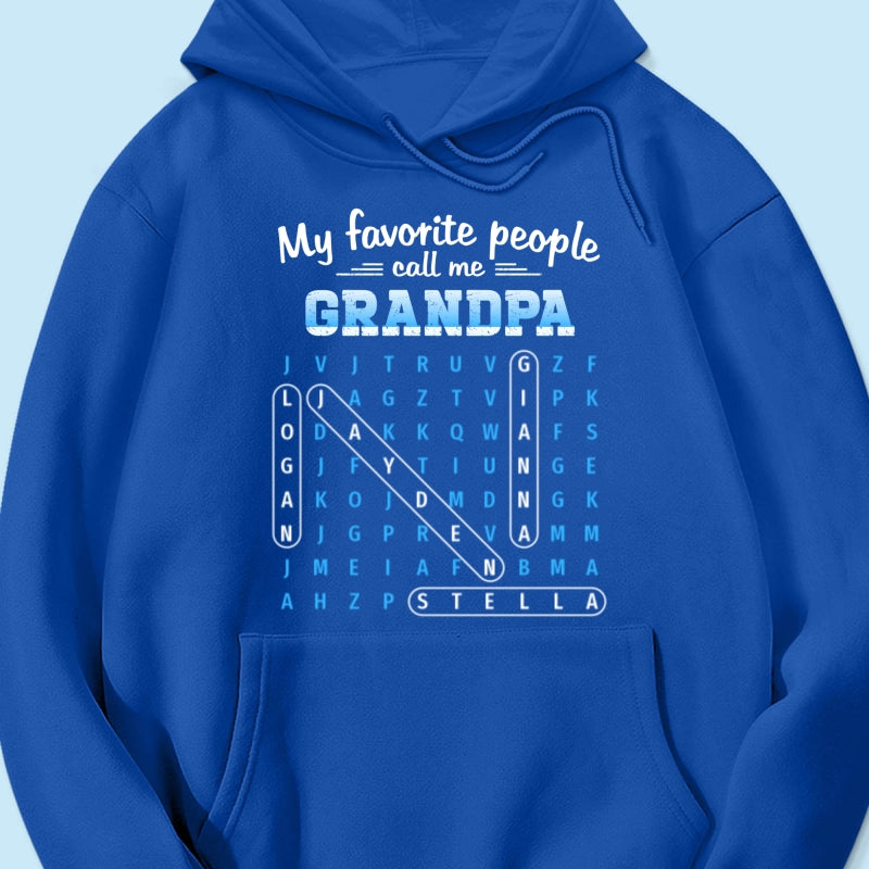 My Favorite People Call Me Grandpa Dad Word Search Puzzle - Personalized Shirt - Gift For Grandpa, Dad