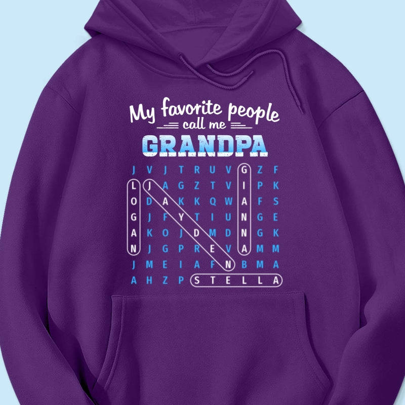 My Favorite People Call Me Grandpa Dad Word Search Puzzle - Personalized Shirt - Gift For Grandpa, Dad