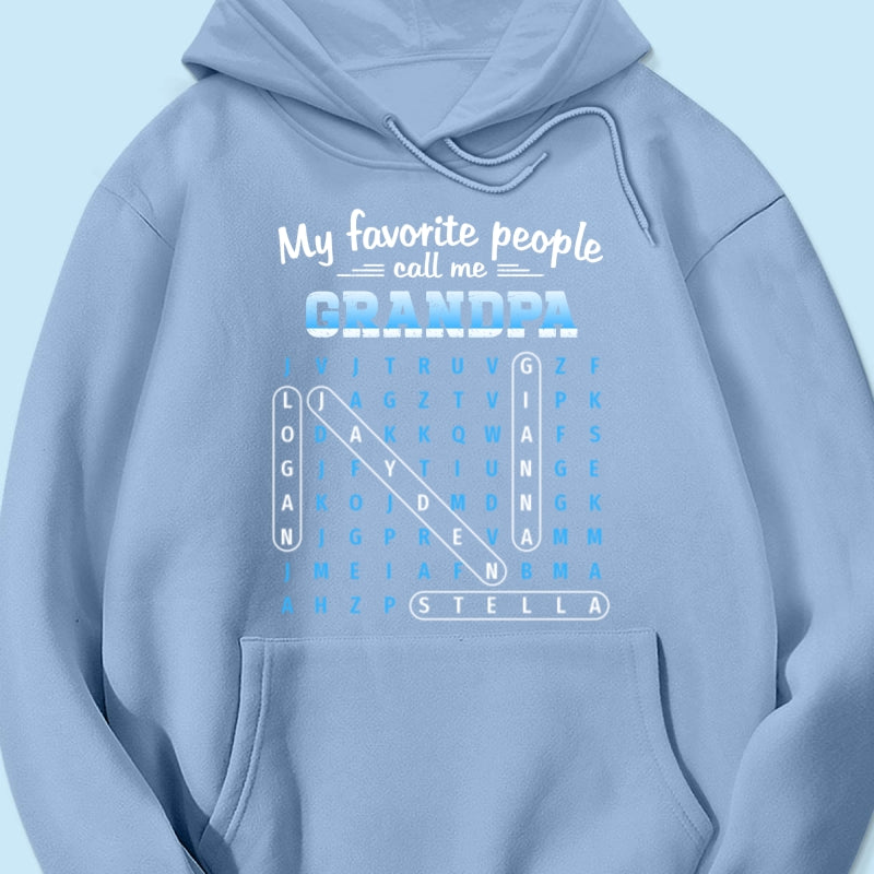My Favorite People Call Me Grandpa Dad Word Search Puzzle - Personalized Shirt - Gift For Grandpa, Dad