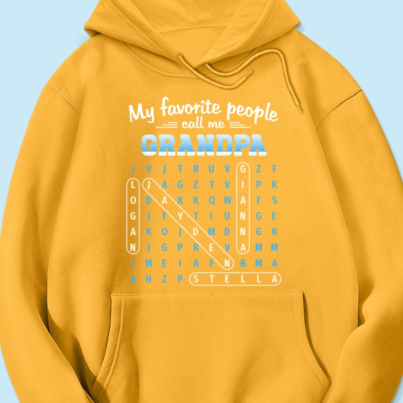 My Favorite People Call Me Grandpa Dad Word Search Puzzle - Personalized Shirt - Gift For Grandpa, Dad
