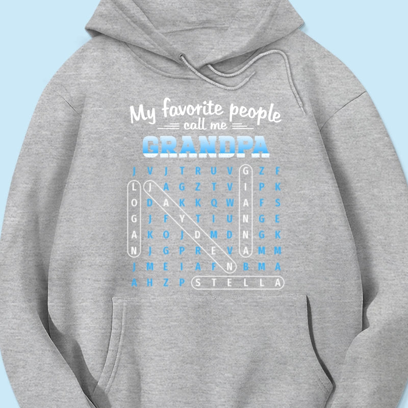 My Favorite People Call Me Grandpa Dad Word Search Puzzle - Personalized Shirt - Gift For Grandpa, Dad