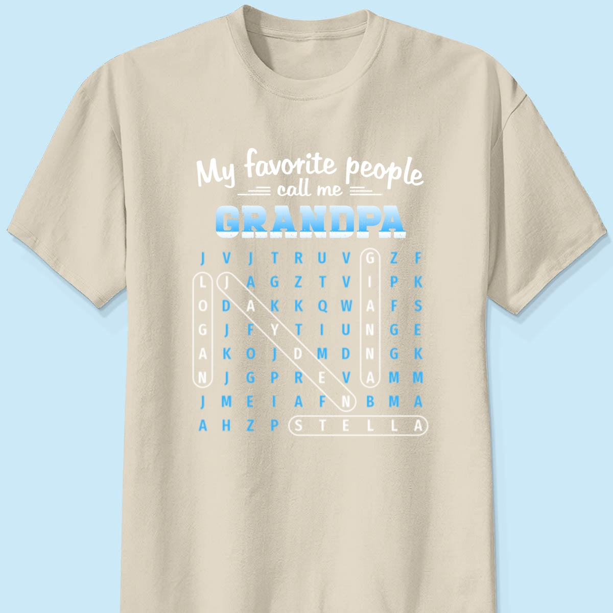 My Favorite People Call Me Grandpa Dad Word Search Puzzle - Personalized Shirt - Gift For Grandpa, Dad