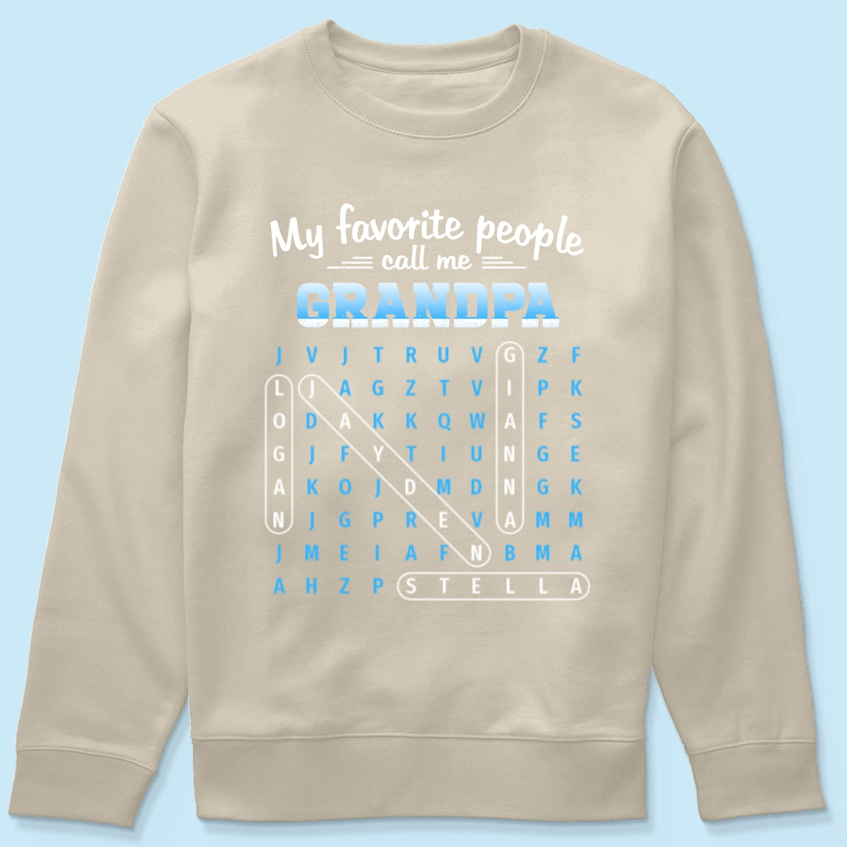 My Favorite People Call Me Grandpa Dad Word Search Puzzle - Personalized Shirt - Gift For Grandpa, Dad