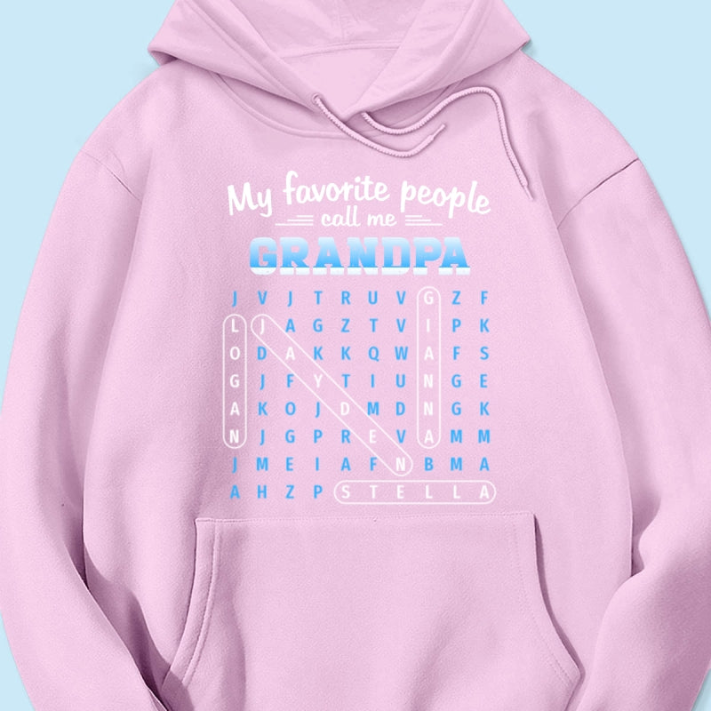 My Favorite People Call Me Grandpa Dad Word Search Puzzle - Personalized Shirt - Gift For Grandpa, Dad