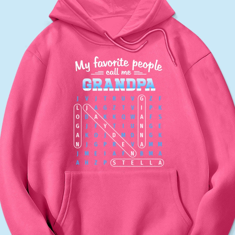 My Favorite People Call Me Grandpa Dad Word Search Puzzle - Personalized Shirt - Gift For Grandpa, Dad