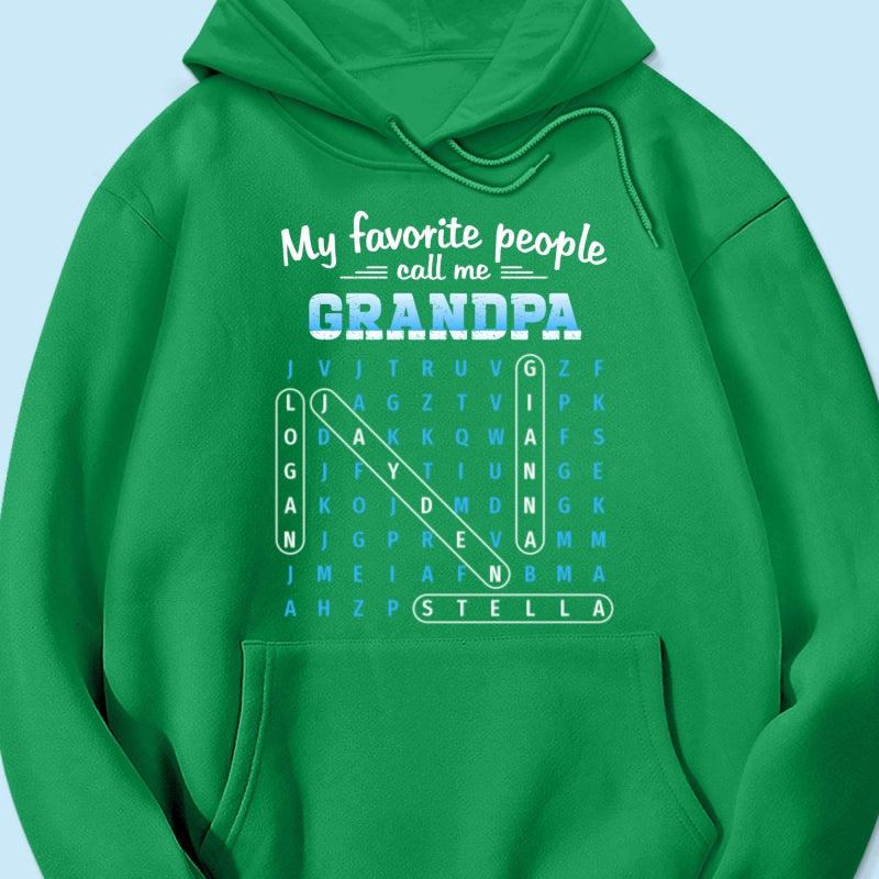 My Favorite People Call Me Grandpa Dad Word Search Puzzle - Personalized Shirt - Gift For Grandpa, Dad