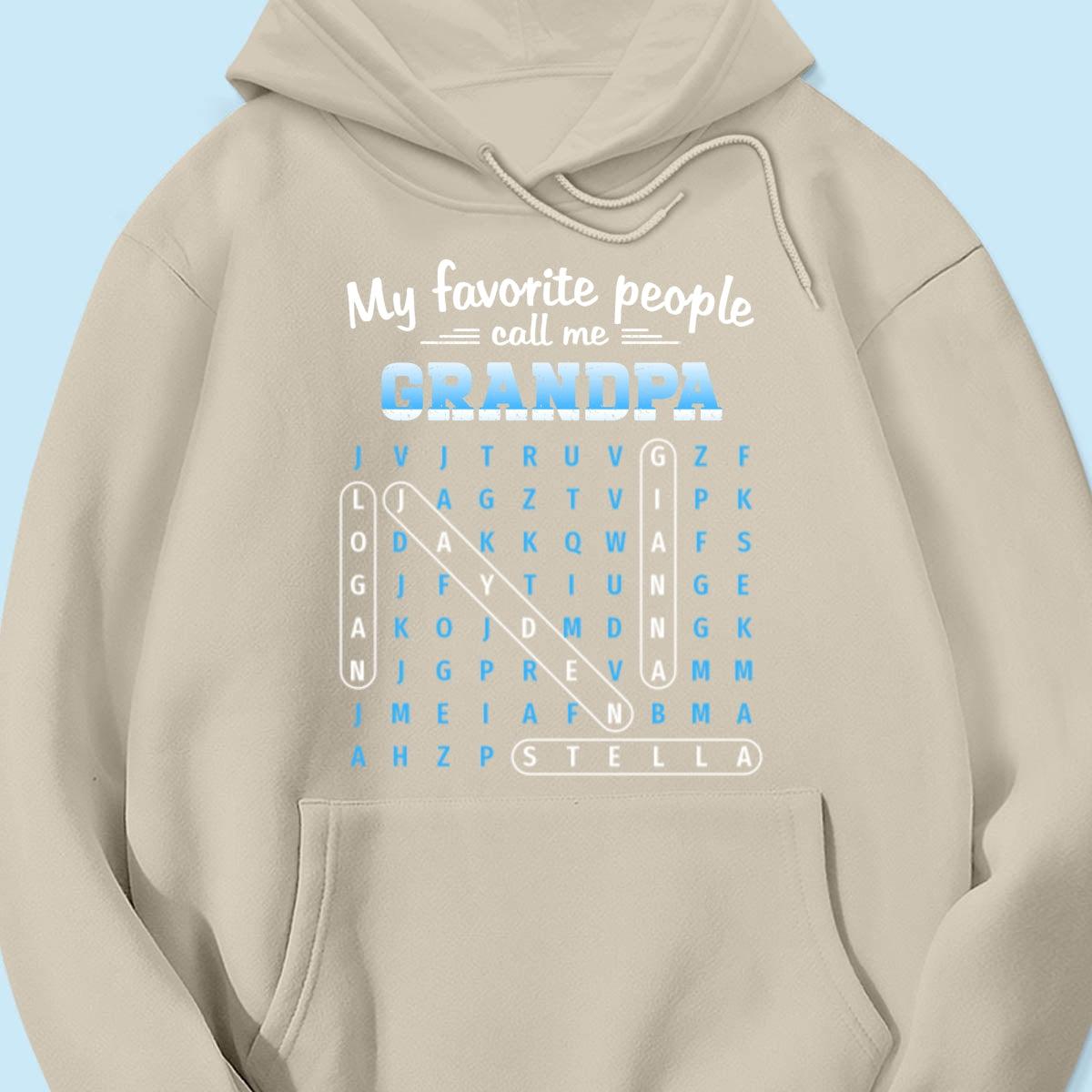 My Favorite People Call Me Grandpa Dad Word Search Puzzle - Personalized Shirt - Gift For Grandpa, Dad