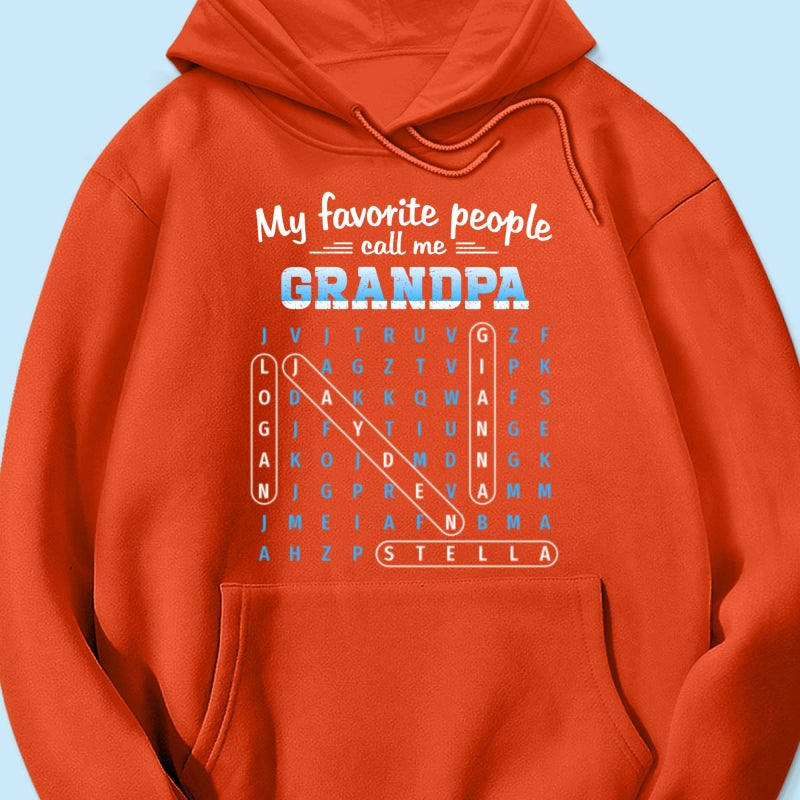 My Favorite People Call Me Grandpa Dad Word Search Puzzle - Personalized Shirt - Gift For Grandpa, Dad