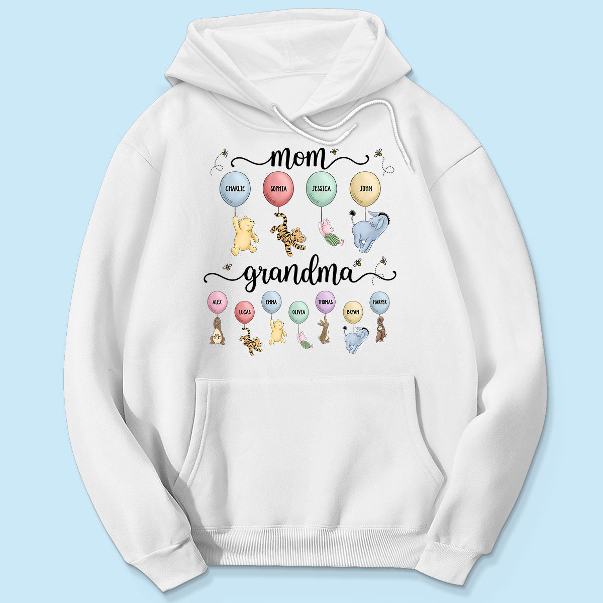 Mom Grandma Cute Characters With Balloons Personalized Shirt Mother‘s Day Gift For Grandma