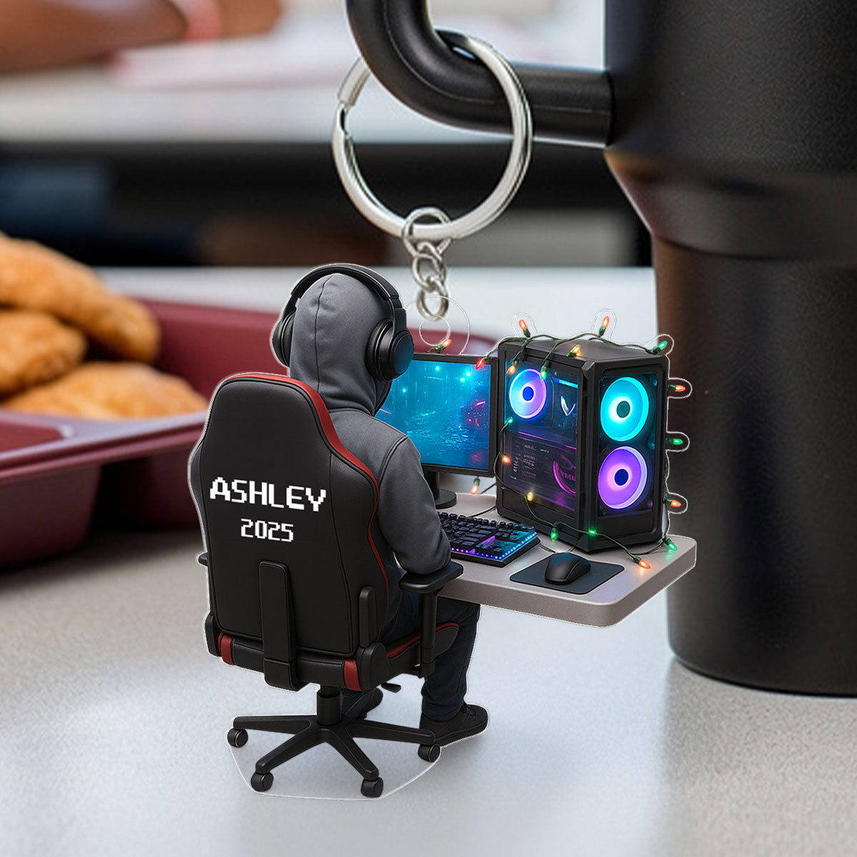 Pc Keychain Custom Gamer Name PC Set Up - Personalized Acrylic Keychain - Custom N ...