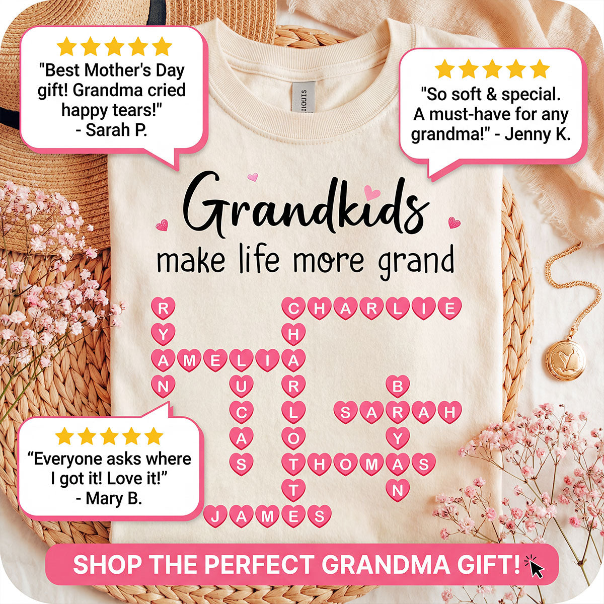 The Greatest Gift You Ever Know Crossword Puzzle Art - Personalized Shirt - Mother's Day Gift For Grandma