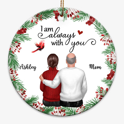 Holly Branch Memorial Personalized Circle Ornament