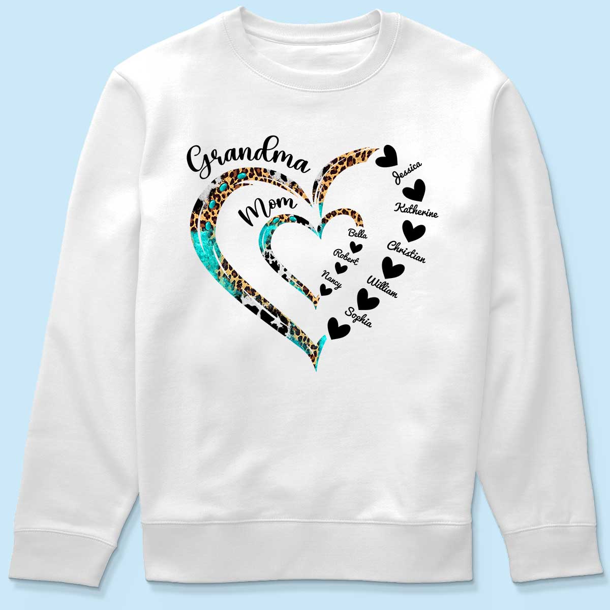 Heart In Heart Mom Grandma Personalized Light Color Shirt