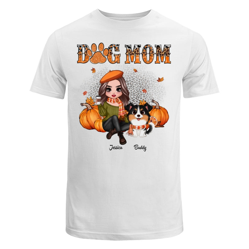 Fall Season Leopard Dog Mom Watercolor Cute Dogs Personalized Shirt