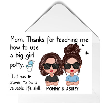 Thanks For Teaching Me To Use Big Girl Potty Doll Mom Daughter Mother‘s Day Personalized Postcard