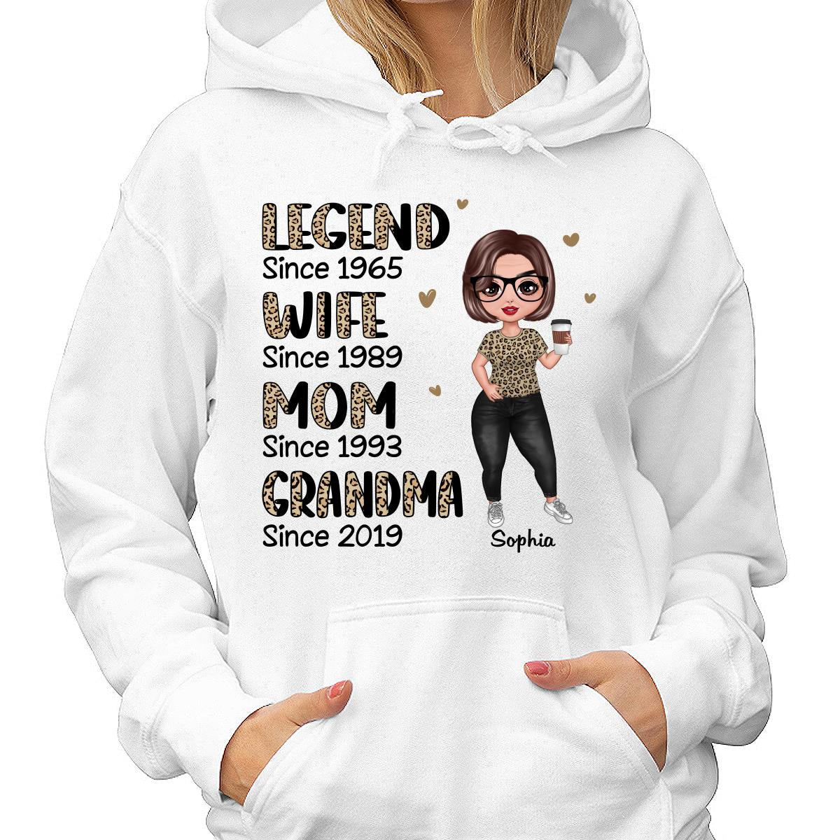 Half Leopard Doll Woman Standing Legend Wife Mom Grandma Personalized Shirt