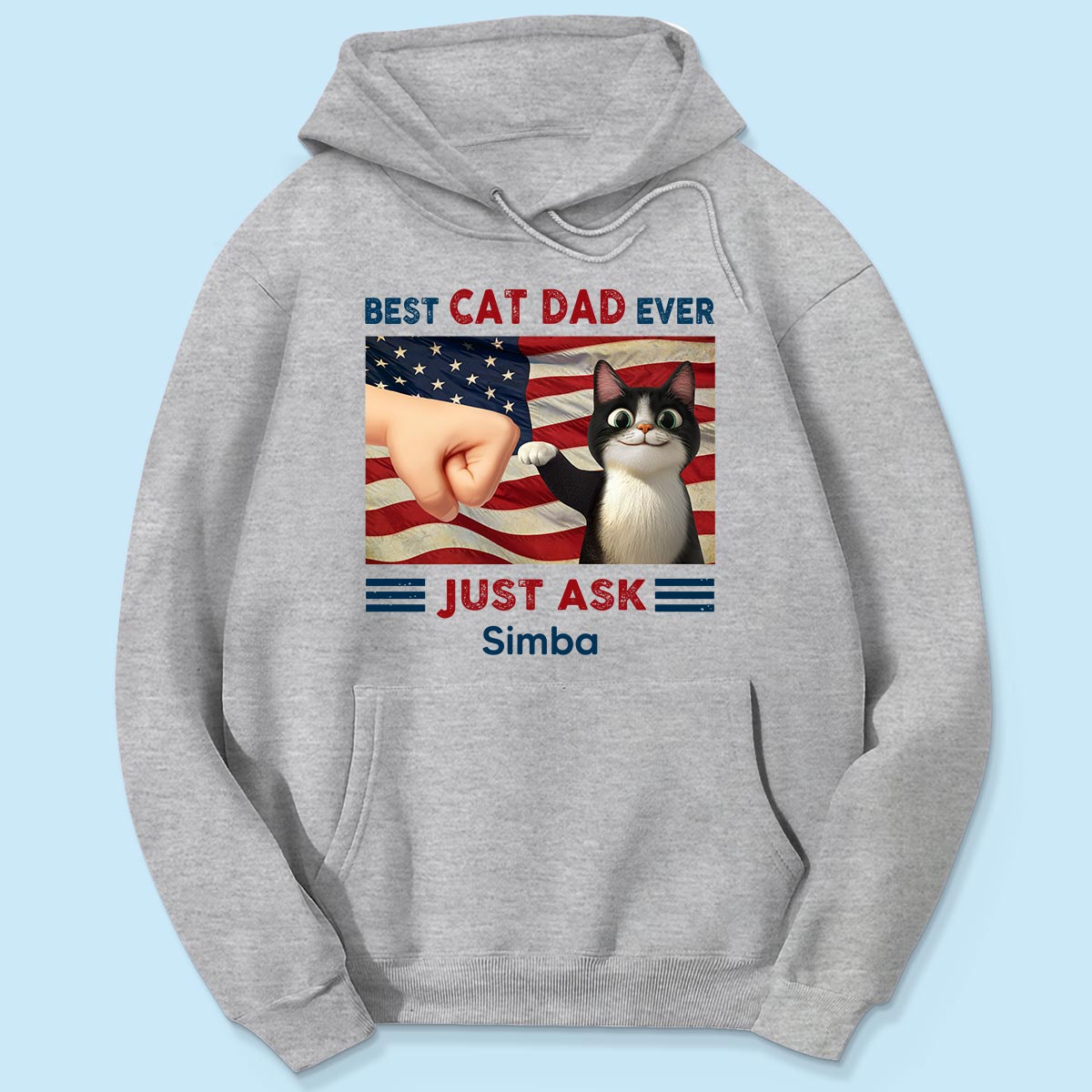 Best Cat Dad Ever Just Ask Nation Flag 4th of July Personalized Shirt