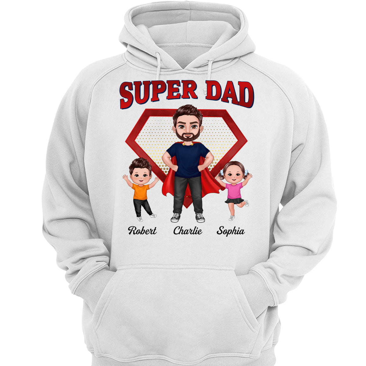 Super Dad Doll Man & Kids Personalized Shirt