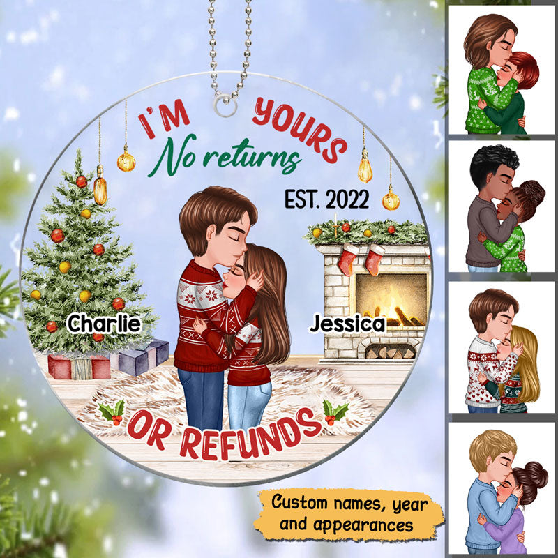 Couple Kissing No Return In House Personalized Acrylic Ornament