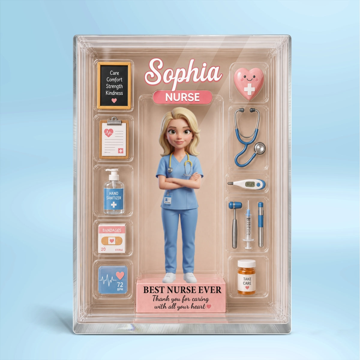 Best Nurse Ever Desk Decor - Personalized Acrylic Block Plaque - Nurse Appreciation Gift, Medical Graduation Gift