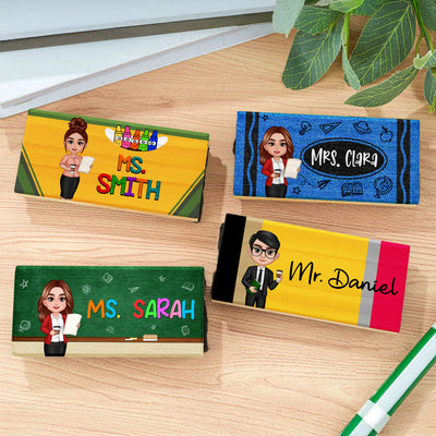 Doll Teacher Personalized Chalkboard Whiteboard Eraser with Marker, Teacher Appreciation Gift, Back To School Gift