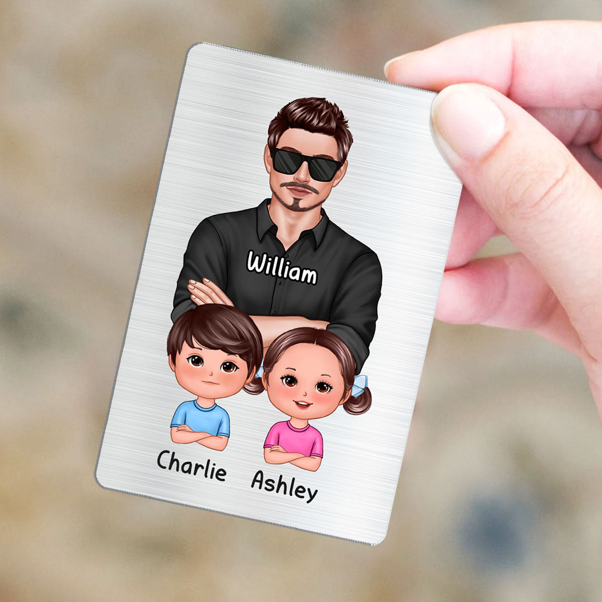 Dad At Least You Don‘t Have Ugly Children Personalized Metal Wallet Card