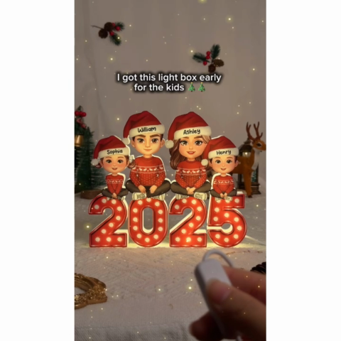 Christmas Family Forever Together Personalized LED Light Box, Heartwarming Christmas Decoration