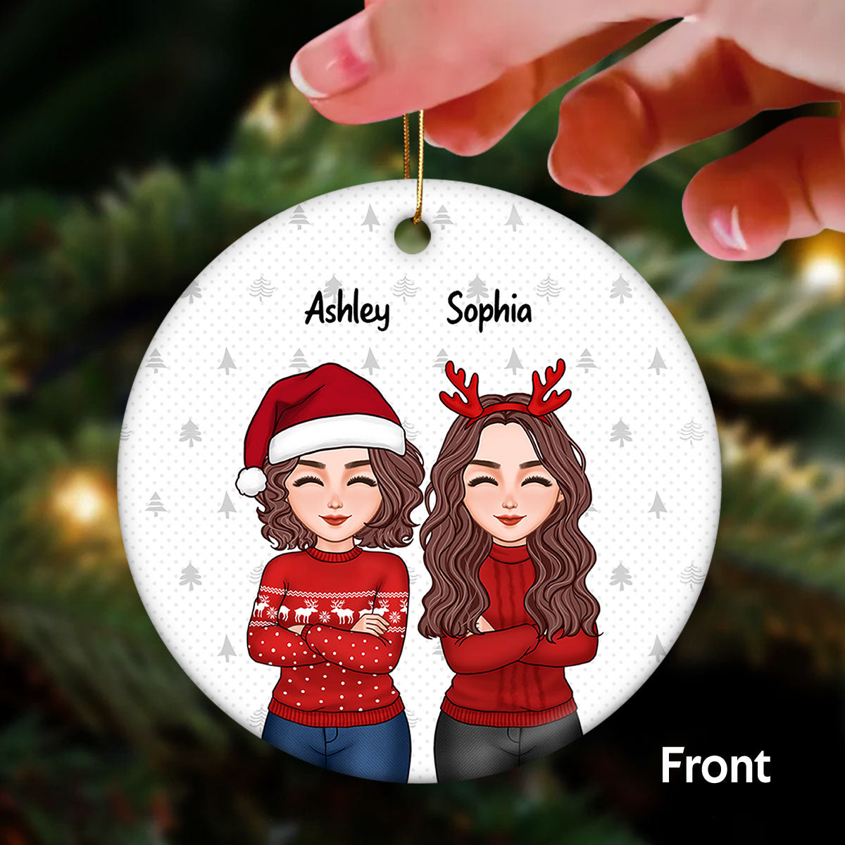 Coworkers Are Christmas Light Cool Man Woman Gift For Colleagues Personalized Double Sided Circle Ornament