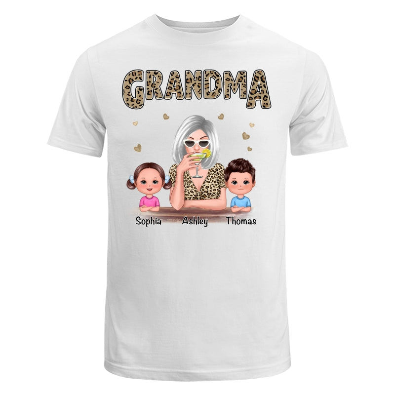 Leopard Shirt Grandma Grandkids Personalized Shirt