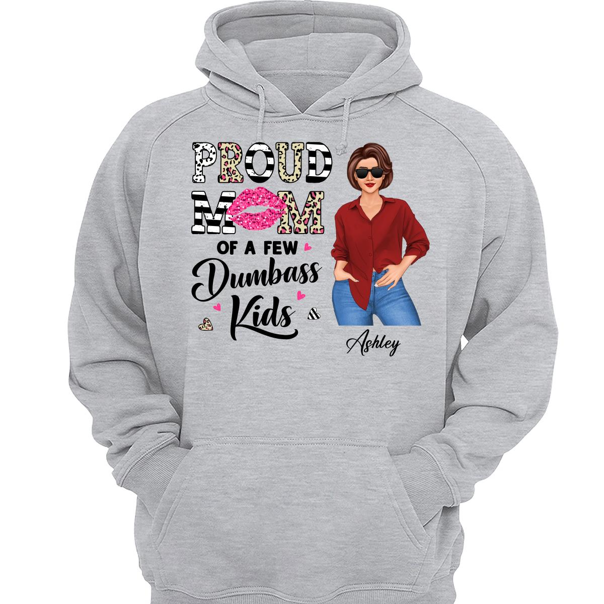 Proud Mother Of A Few Kids Leopard Lips Stripe Funny Gift For Mom Personalized Shirt