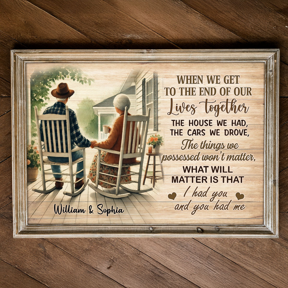 Old Couple Sitting On The Porch Personalized Poster, Heartfelt  Gift For Him, For Her, Husband, Wife