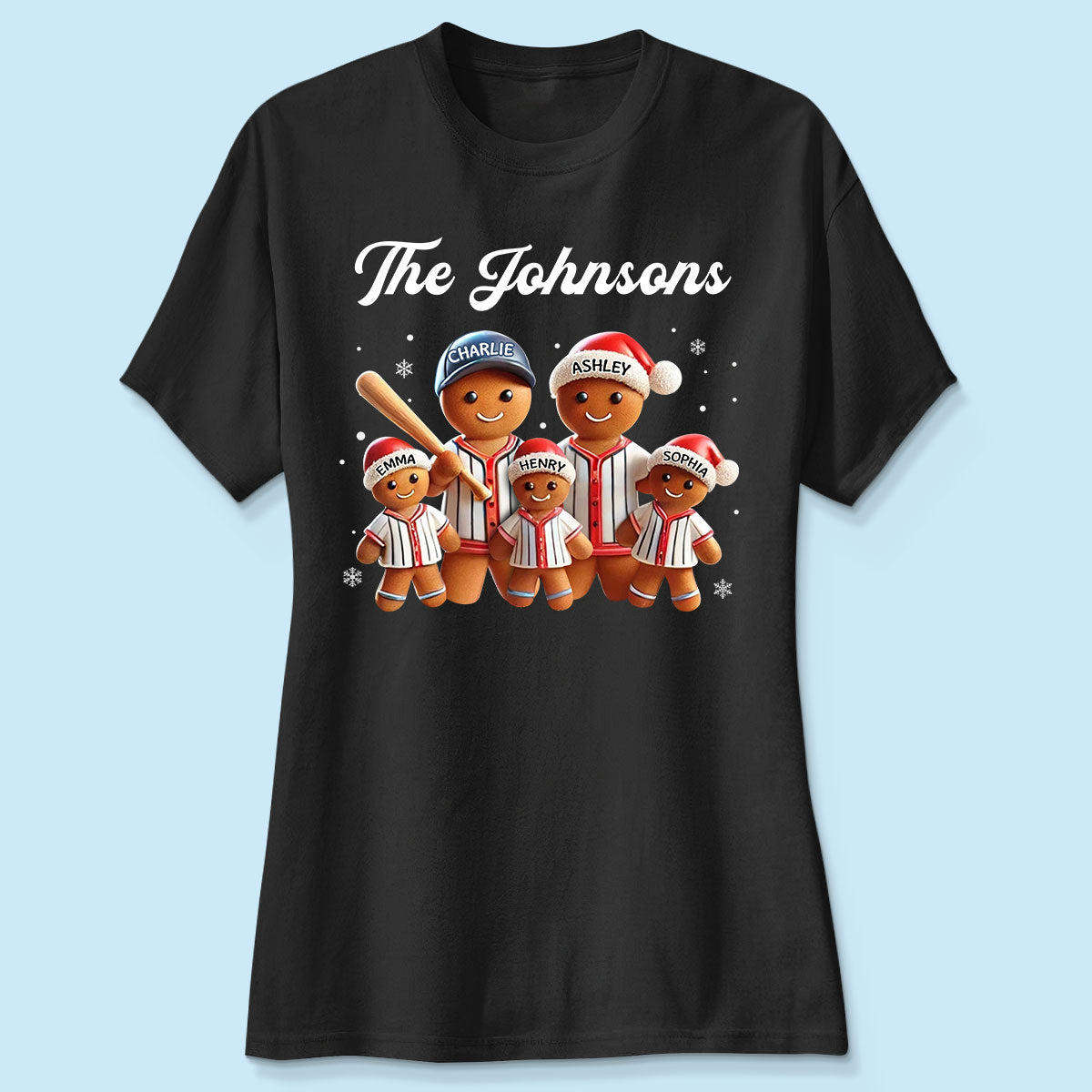 Baseball Gingerbread Family Sport Lover Christmas Matching Personalized Shirt