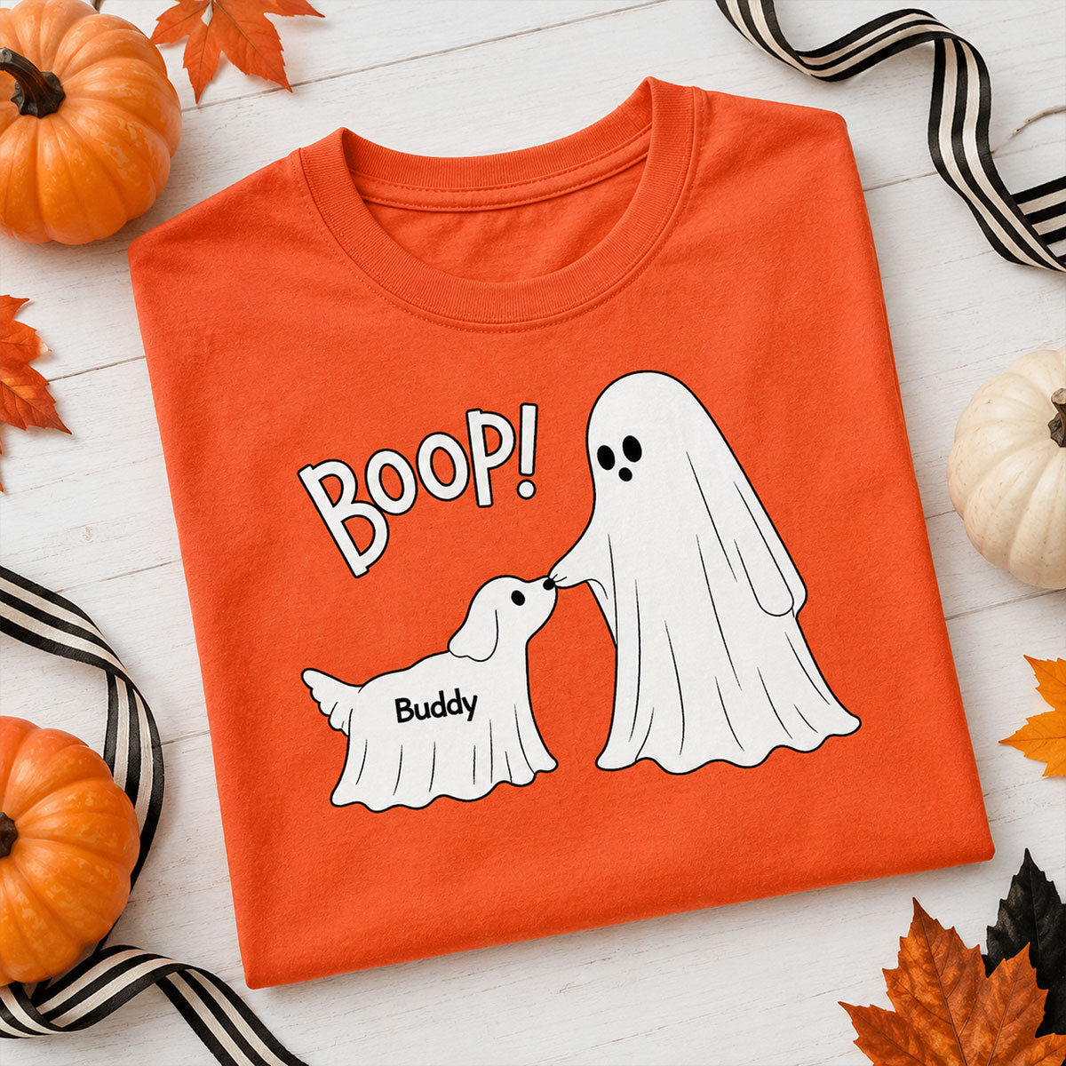Cute Funny Ghost Boo-p Dog - Personalized Shirt - Halloween Shirt For Dog Lovers