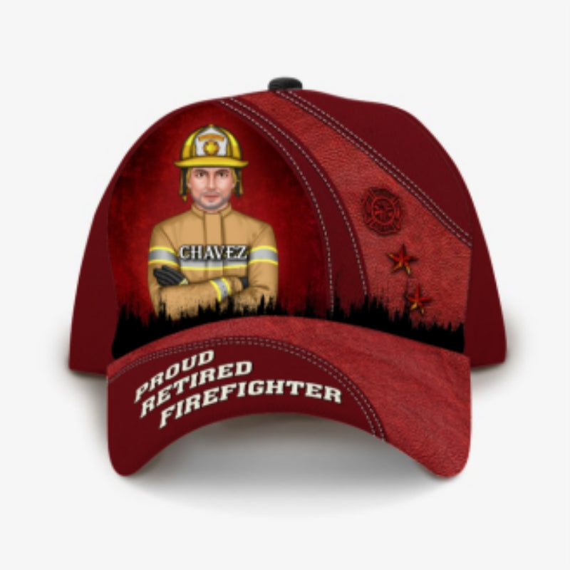 Proud Retired Firefighter Personalized Classic Cap