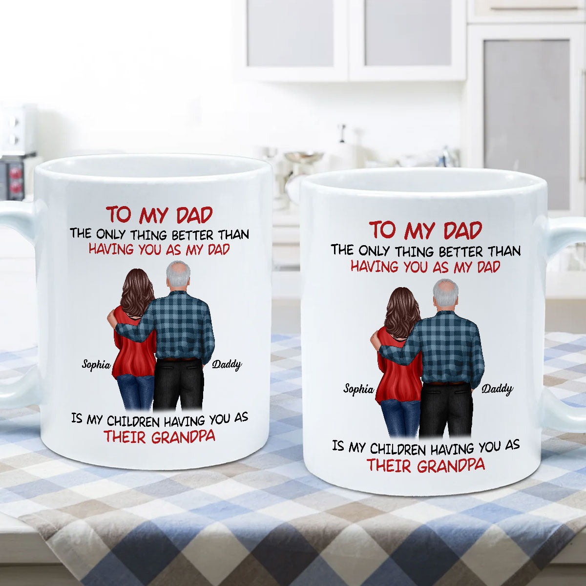 To My Dad From Daughter Happy Father‘s Day Personalized Mug