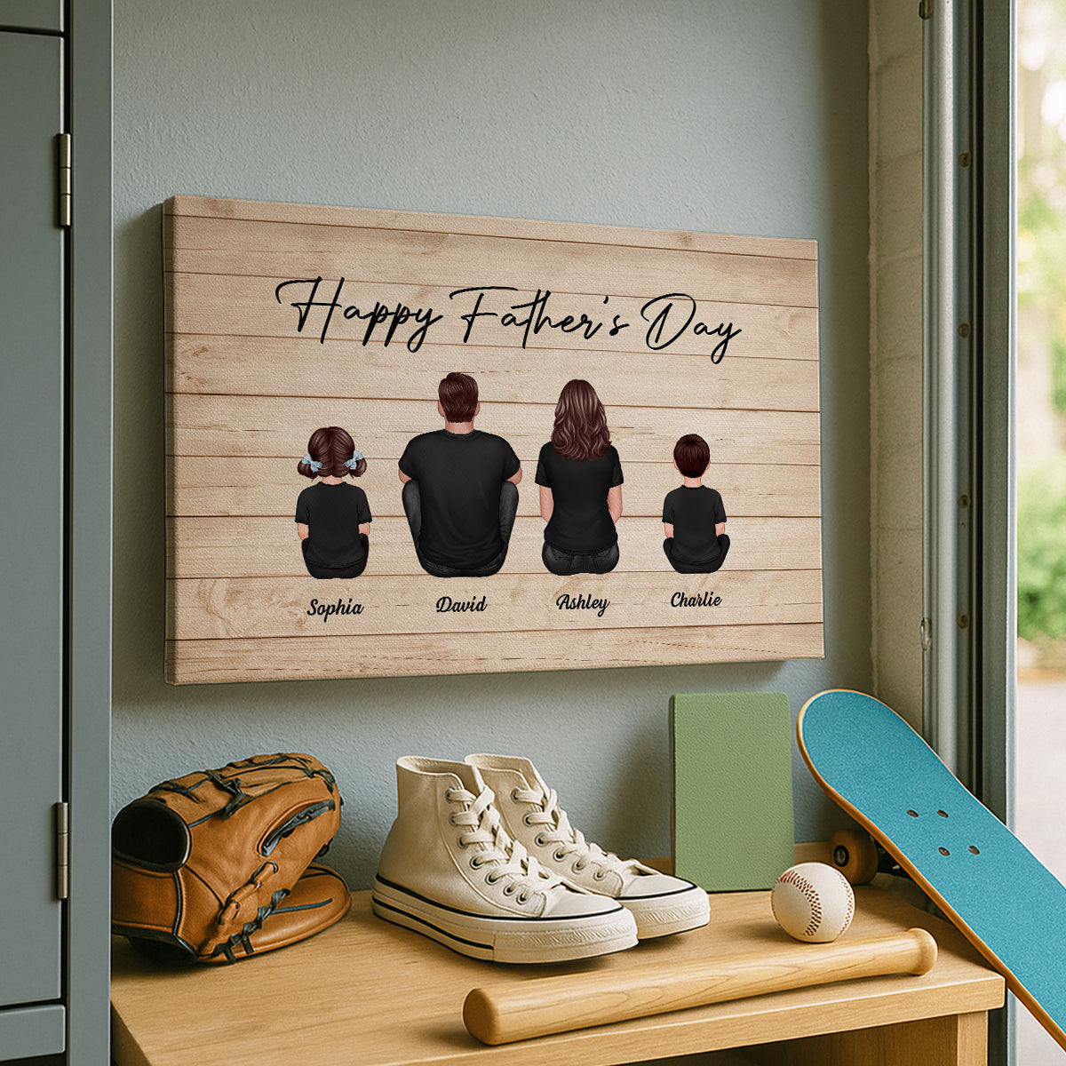 Daddy's Team Personalized Wrapped Canvas, Gift For Dad