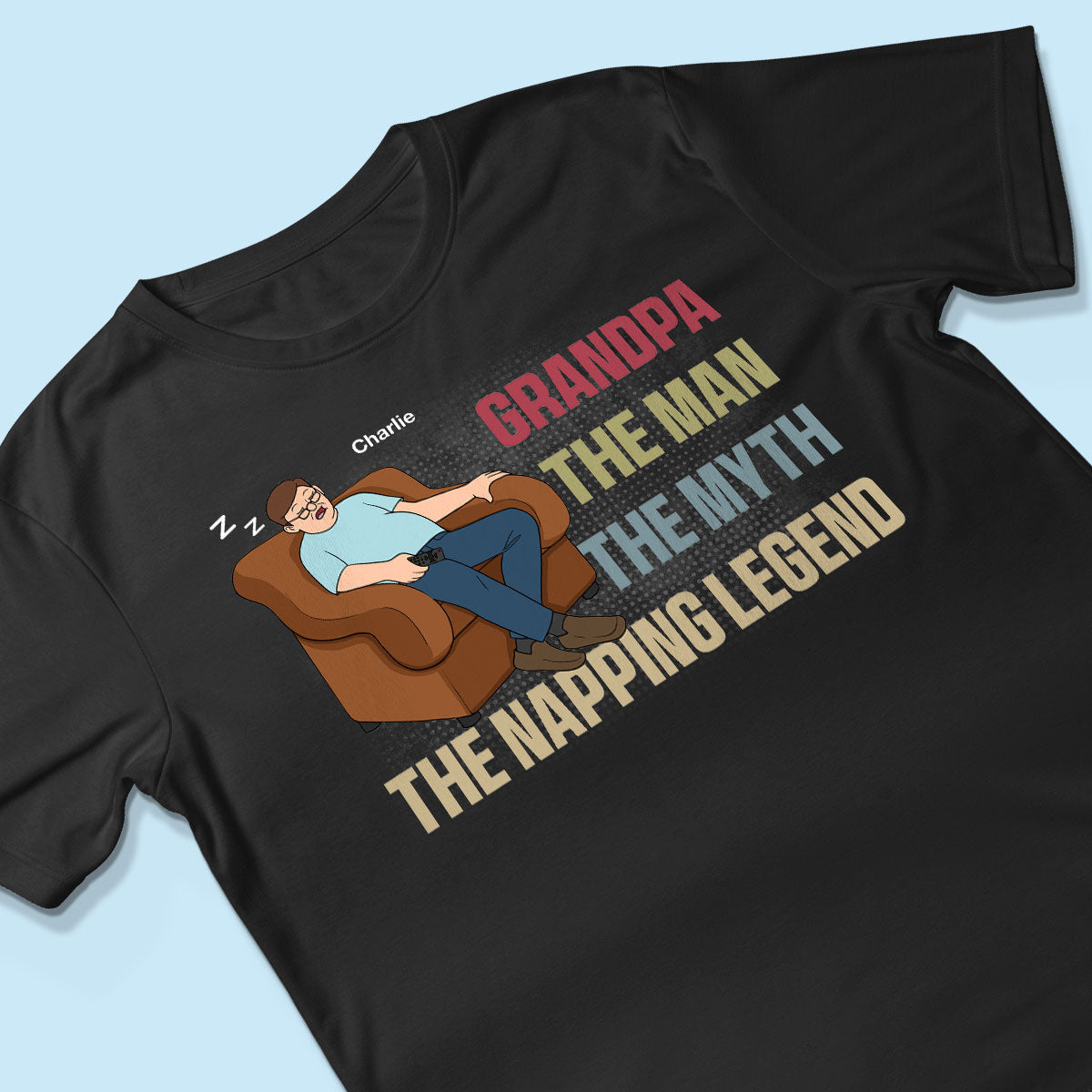 Grandpa The Man The Myth The Napping Legend Funny Father‘s Day Gift Personalized Shirt