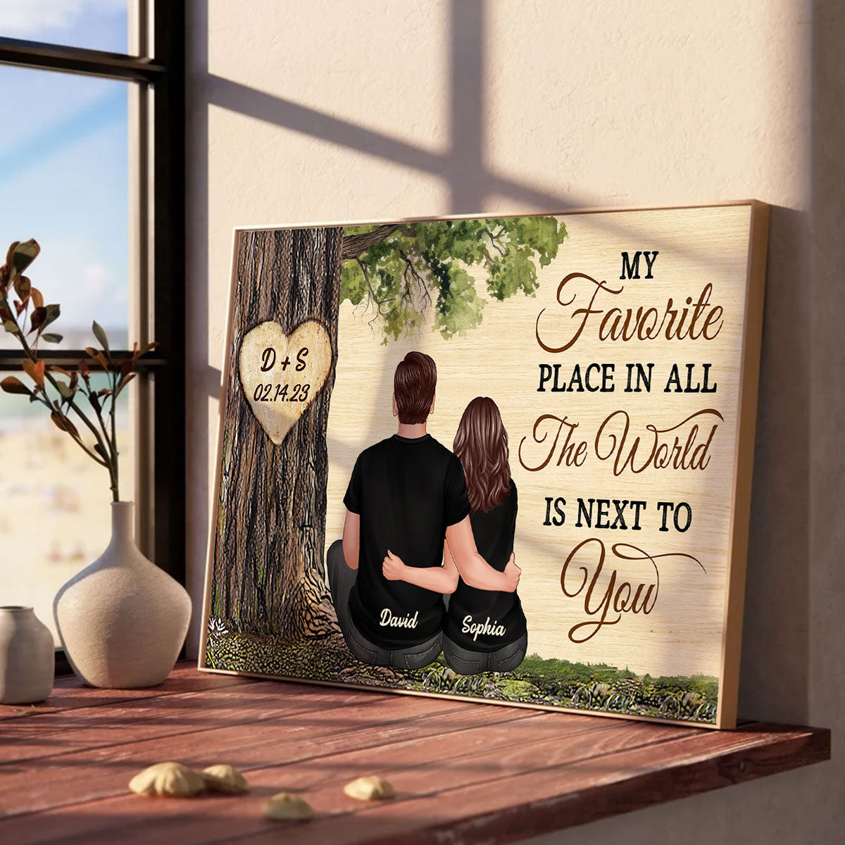 Personalized Couple Poster, Favorite Place Is Next To You,  Gift, Anniversary Gift for Couples, for Him, for Her