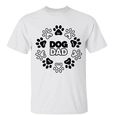 Dog Dad Outline Paw Father‘s Day Gift Personalized Shirt