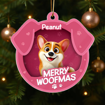 Furry Joy Dog Face 3D Effect Toy Box Personalized Acrylic Ornament, Christmas Gift for Dog Lovers