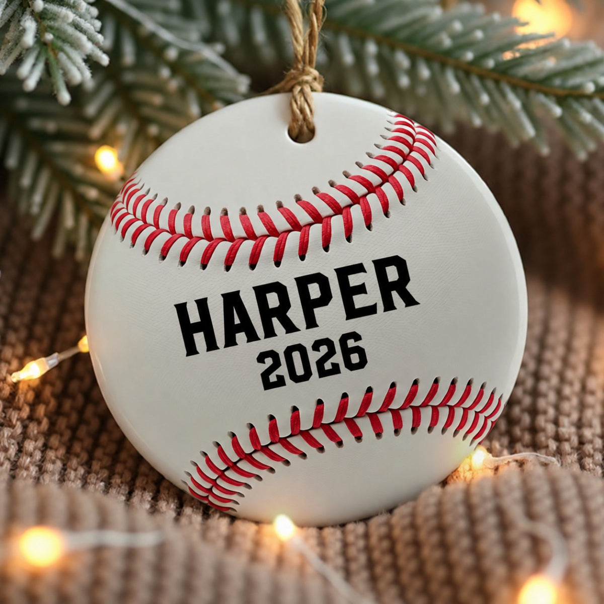 3D Effect Sport Player Custom Name & Number Soccer Baseball Football Basketball - Personalized Ceramic Ornament - Christmas Gift For Teenage, Kid