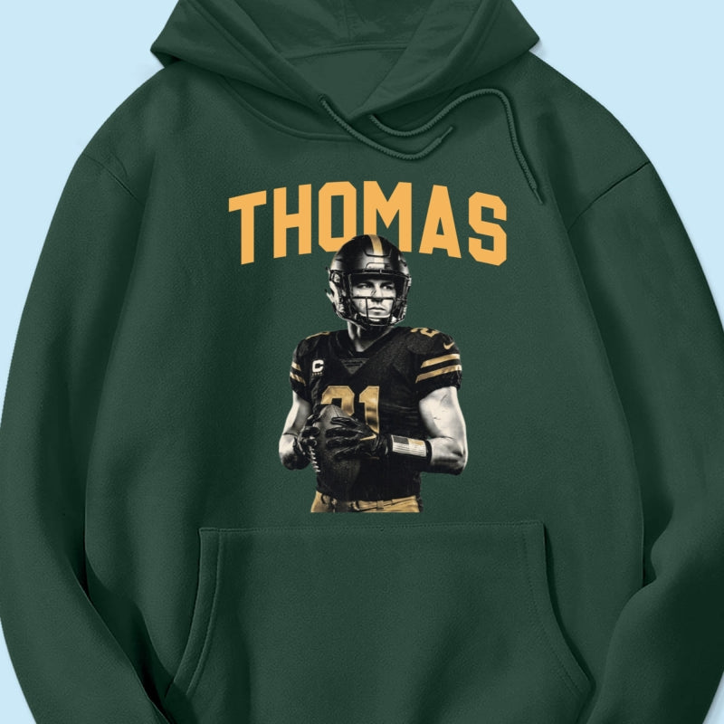 Custom Photo Retro Vintage Portrait - Personalized Shirt - Trendy Fall Tee for Football Mom