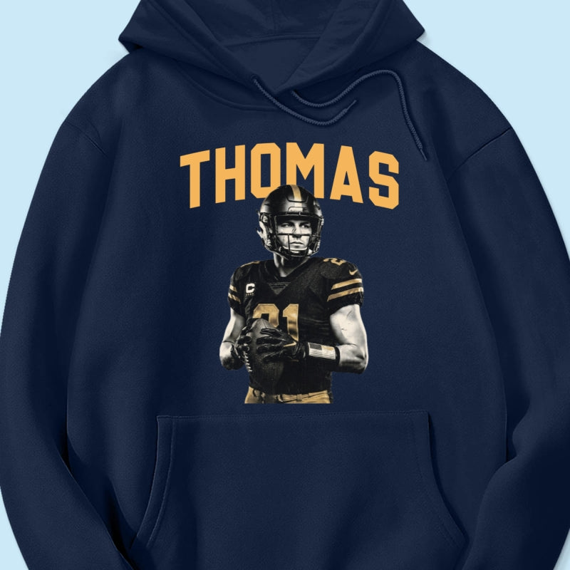 Custom Photo Retro Vintage Portrait - Personalized Shirt - Trendy Fall Tee for Football Mom