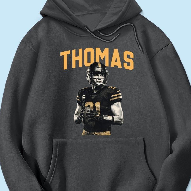 Custom Photo Retro Vintage Portrait - Personalized Shirt - Trendy Fall Tee for Football Mom