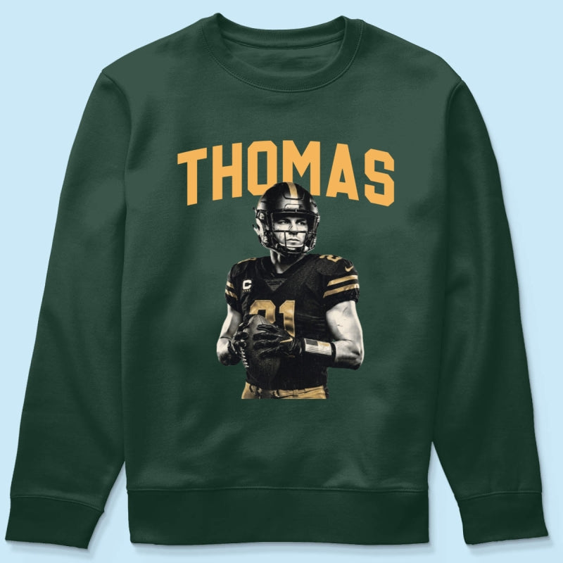 Custom Photo Retro Vintage Portrait - Personalized Shirt - Trendy Fall Tee for Football Mom