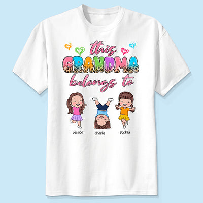 This Grandma Mom Colorful Half Leopard Cute Kids Personalized Shirt