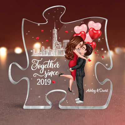 The Missing Piece To My Heart Couple Personalized Acrylic Puzzle Plaque