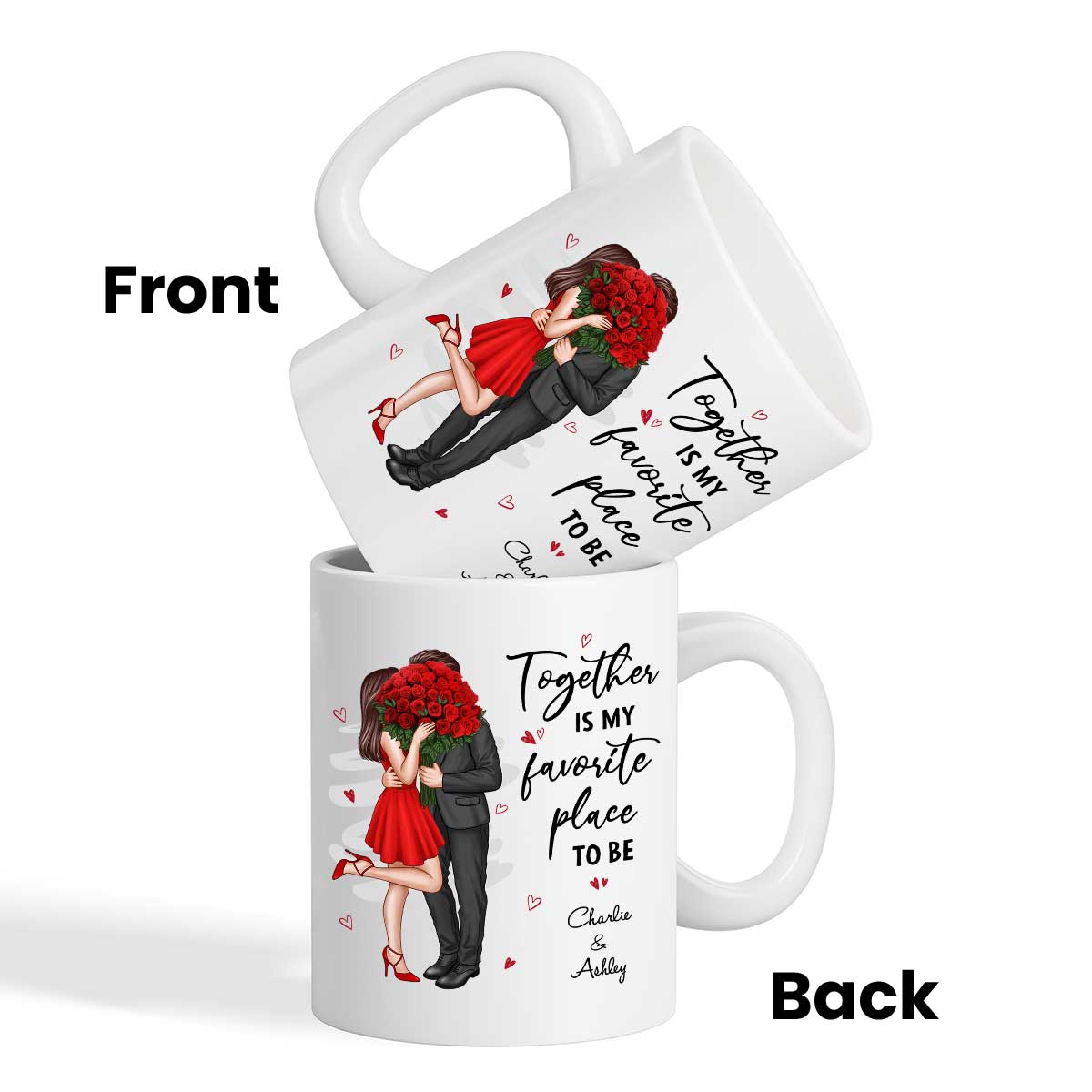 Together Is My Favorite Place To Be Couple Valentine‘s Gift For Him For Her Personalized Mug